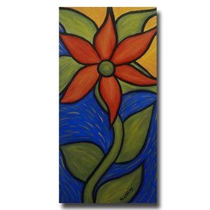 SALE Colorful Abstract Art Flower Canvas Painting